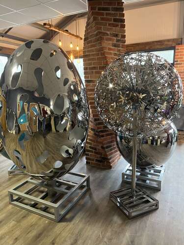 Stainless steel Allium sculpture - stainless steel sculpture