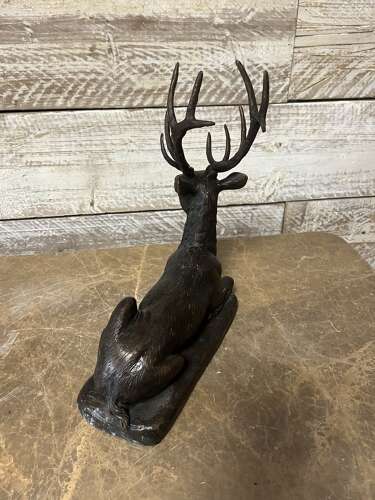 Bronze stag sculpture - laying bronze bronze stag