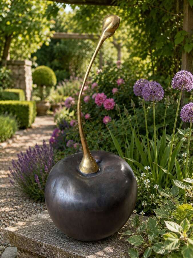 Bronze cherry sculpture - bronze cherry statue