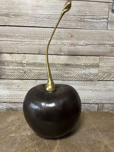 Bronze cherry sculpture - bronze cherry statue