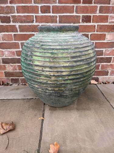 Olive jar - well aged look terracotta jar - garden pots