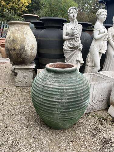 Olive jar - well aged look terracotta jar - garden pots