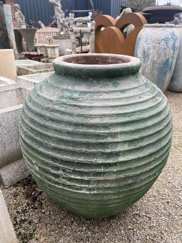 Olive jar - well aged look terracotta jar - garden pots