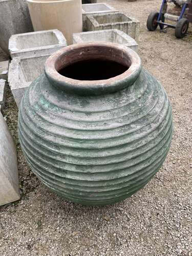 Olive jar - well aged look terracotta jar - garden pots