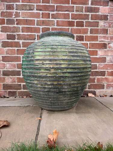 Olive jar - well aged look terracotta jar - garden pots