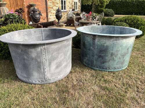 EXTRA LARGE Galvanised planter - Heavy duty tree planters - copper look finish