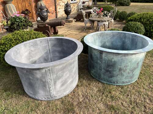 EXTRA LARGE Galvanised planter - Heavy duty tree planters - copper look finish