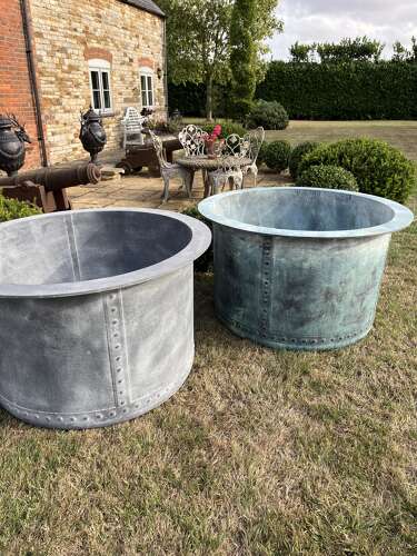EXTRA LARGE Galvanised planter - Heavy duty tree planters - copper look finish