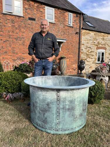 EXTRA LARGE Galvanised planter - Heavy duty tree planters - copper look finish