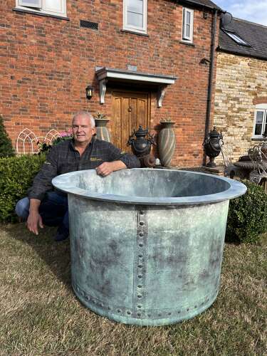 EXTRA LARGE Galvanised planter - Heavy duty tree planters - copper look finish