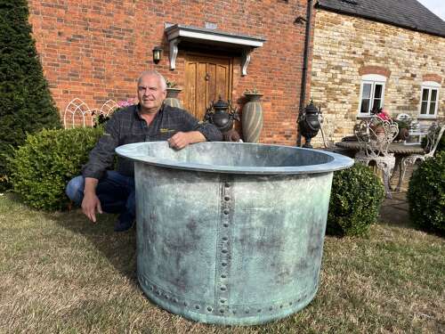 EXTRA LARGE Galvanised planter - Heavy duty tree planters - copper look finish
