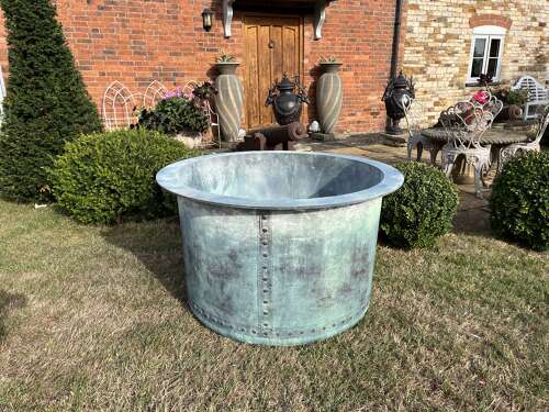 EXTRA LARGE Galvanised planter - Heavy duty tree planters - copper look finish