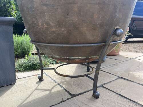 Copper Pot - heavy duty copper planter - antique copper - four available.