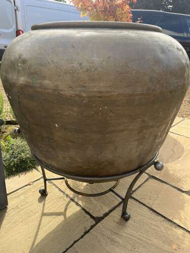 Copper Pot - heavy duty copper planter - antique copper - four available.