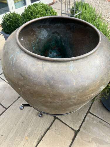 Copper Pot - heavy duty copper planter - antique copper - four available.