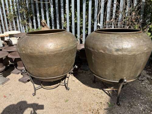 Copper Pot - heavy duty copper planter - antique copper - four available.