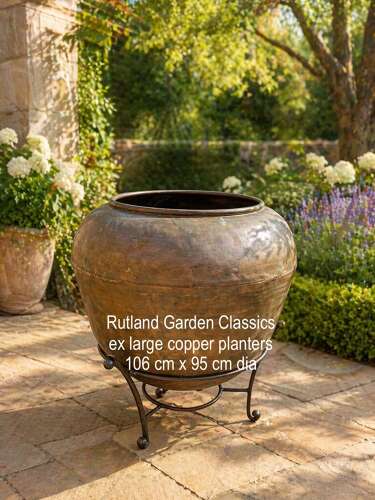 Copper Pot - heavy duty copper planter - antique copper - four available.