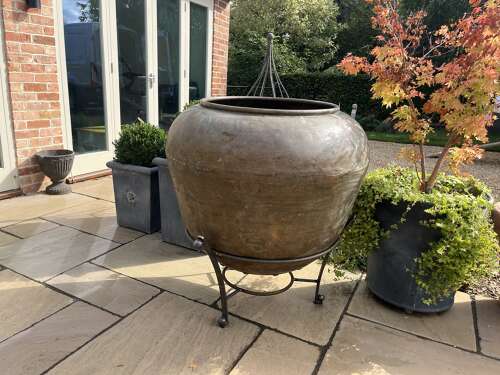 Copper Pot - heavy duty copper planter - antique copper - four available.