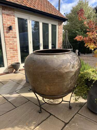 Copper Pot - heavy duty copper planter - antique copper - four available.