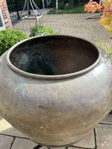 Copper Pot - heavy duty copper planter - antique copper - four available.