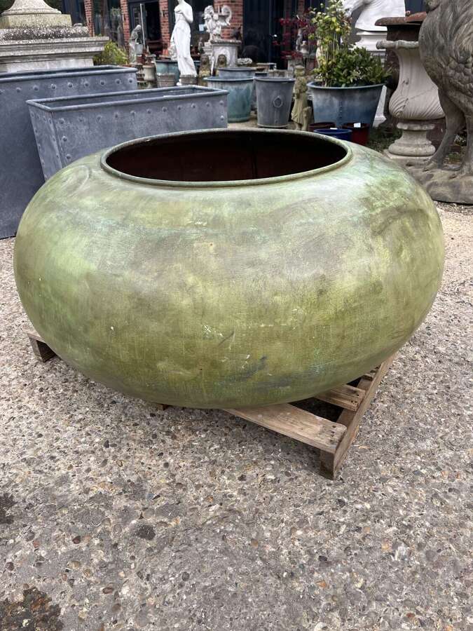 Antique copper - reclaimed copper cauldron 120 cm diameter