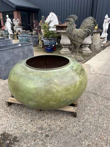 Antique copper - reclaimed copper cauldron 120 cm diameter