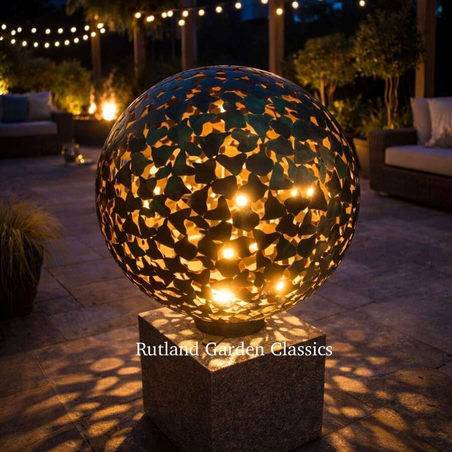 Stainless Steel Sculpture  - Modern Garden Sculpture - Light Sphere sculpture
