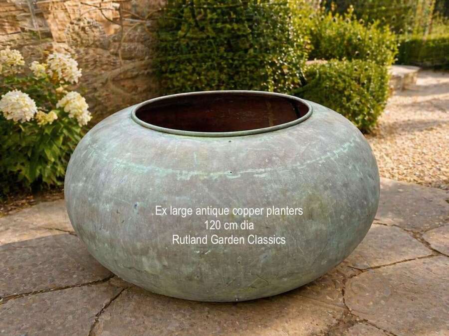 Reclaimed copper cauldron - copper planter - copper copper