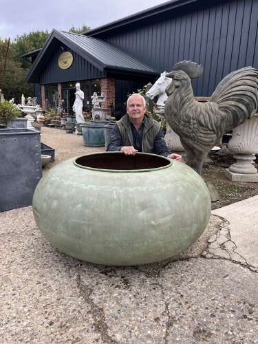Reclaimed copper cauldron - copper planter - copper copper