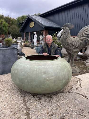 Reclaimed copper cauldron - copper planter - copper copper