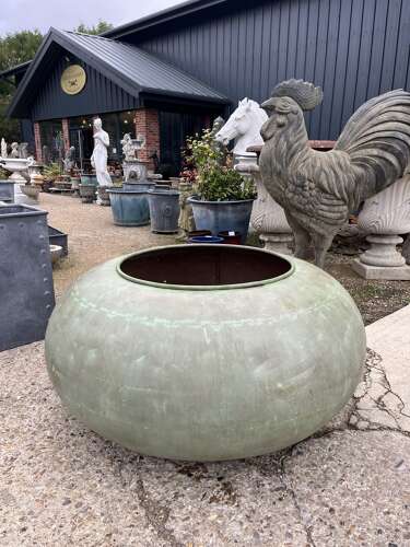 Reclaimed copper cauldron - copper planter - copper copper