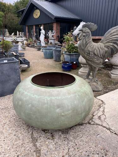 Reclaimed copper cauldron - copper planter - copper copper