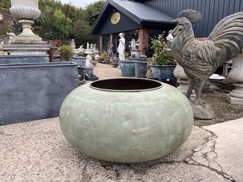Reclaimed copper cauldron - copper planter - copper copper