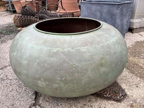 Reclaimed copper cauldron - copper planter - copper copper