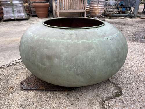 Reclaimed copper cauldron - copper planter - copper copper