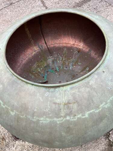 Reclaimed copper cauldron - copper planter - copper copper