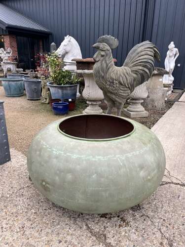 Reclaimed copper cauldron - copper planter - copper copper