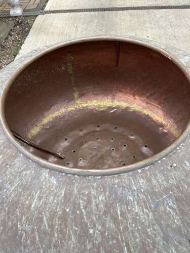Antique reclaimed copper cauldron - copper planter