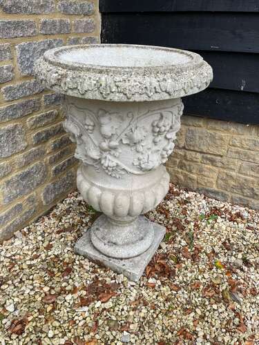Pair of Haddonstone Florentine urns