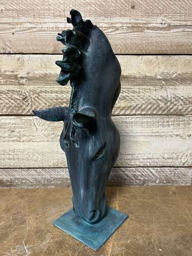 Bronze horse head - equine sculpture 50 cm