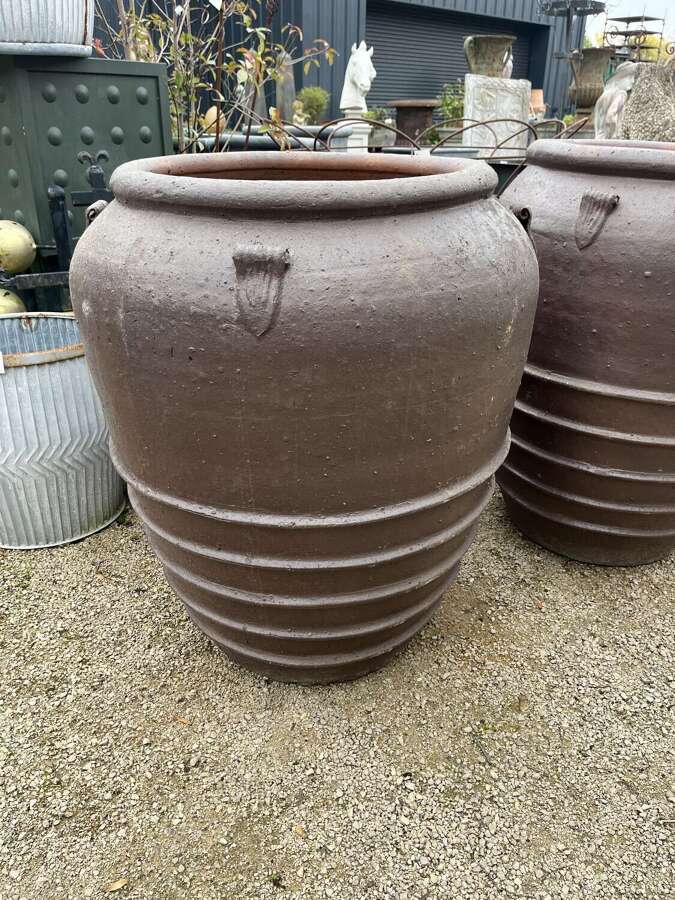 High Fired clay pot - large garden planter