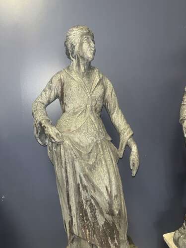 Pair of Lead Garden Statues - Garden Antiques