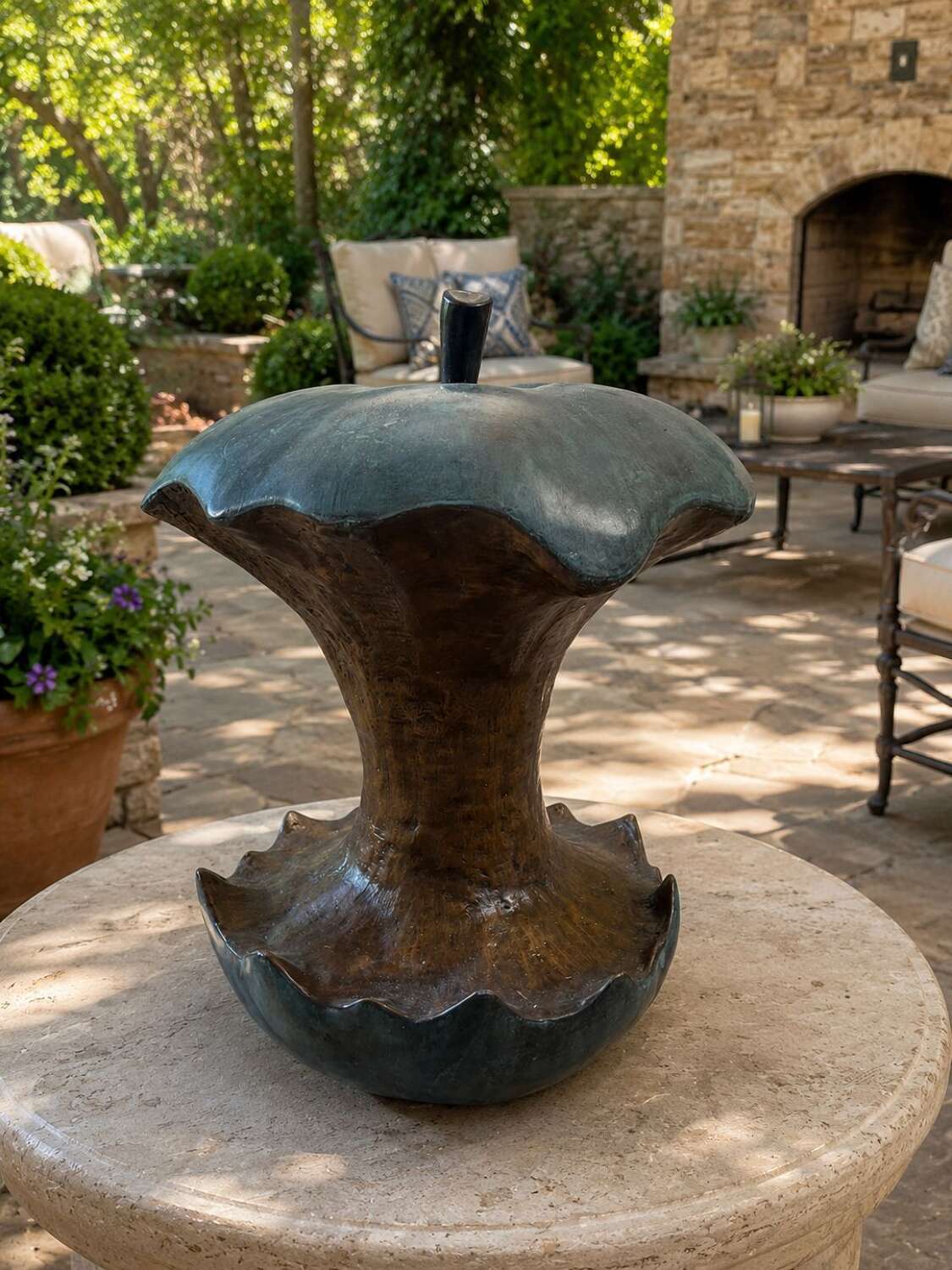 Bronze Apple core sculpture - Apple core statue made of bronze