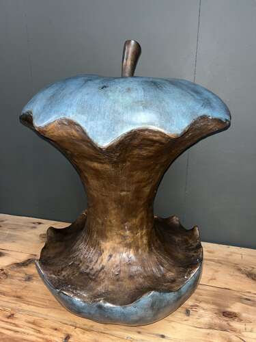 Bronze Apple core sculpture - Apple core statue made of bronze