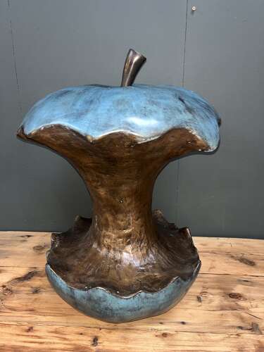 Bronze Apple core sculpture - Apple core statue made of bronze