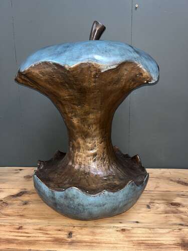 Bronze Apple core sculpture - Apple core statue made of bronze