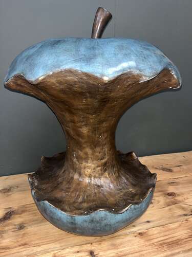Bronze Apple core sculpture - Apple core statue made of bronze
