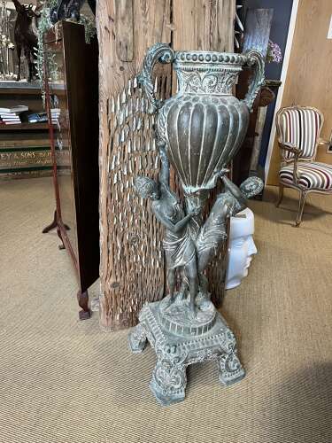 Bronze two handled urn - bronze planter
