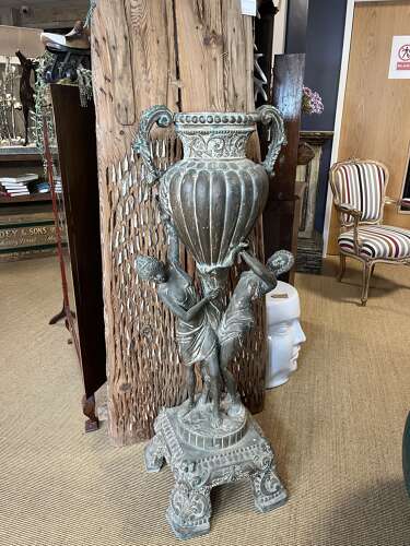 Bronze two handled urn - bronze planter