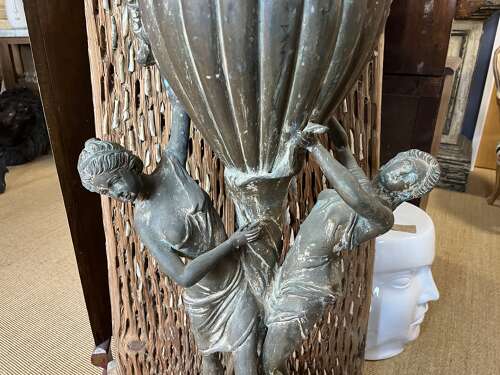 Bronze two handled urn - bronze planter